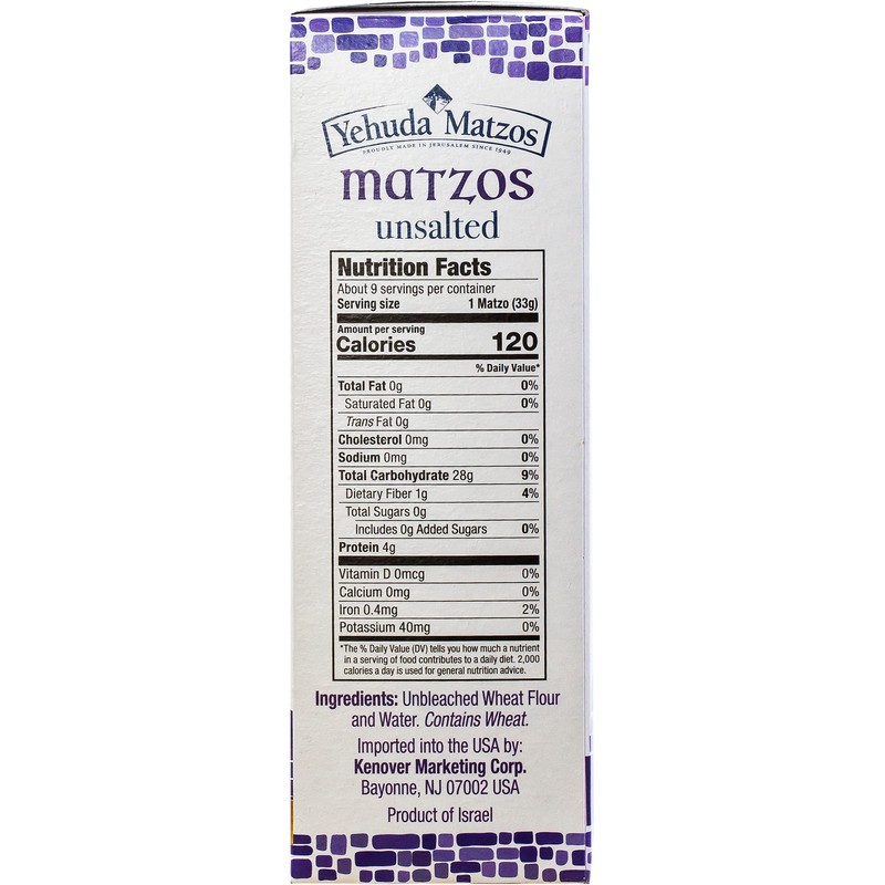 Yehuda Unsalted Matzo Thins, 10.5oz (3 Pack) Airy, Crisp &