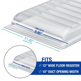 Ventilaider Air Vent Extender for Under Furniture, Includes Installation Tape, Stronger Plastic Material, Low Profile, Fits Floor Registers Covers Up to 11.3" Wide, 1.2" Tall, Extends from 17"-30"