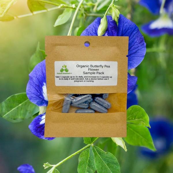 Kimball Botanicals Organic Butterfly Pea Flower (Clitoria ternatea) 500mg and