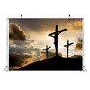 BELECO 9x6ft Fabric Resurrection of Jesus Cross Backdrop Crucifixion of