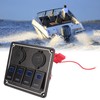 Rocker Switch Panel 4 Gang 12‑24V 5 Pin Blue Light