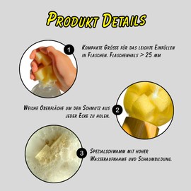 ShakingSponge Sponges Cleaning Bottles, Shishas, Thermos Flasks, Thermomix, Reusable, Better Than Bottle Brush, Washing Up Brush, Cleaning Beads, Cleaning Brush, Bottle Beans (Pack of 20)