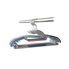 Jeronic P3500M 30 Pack Light-Weight Non-Slip Durable Clothes Plastic Hangers Perfect for Pants, Dress, Jacket, Underwear and Shirt, 5 Mixed 01, 5 Mixed Color 01