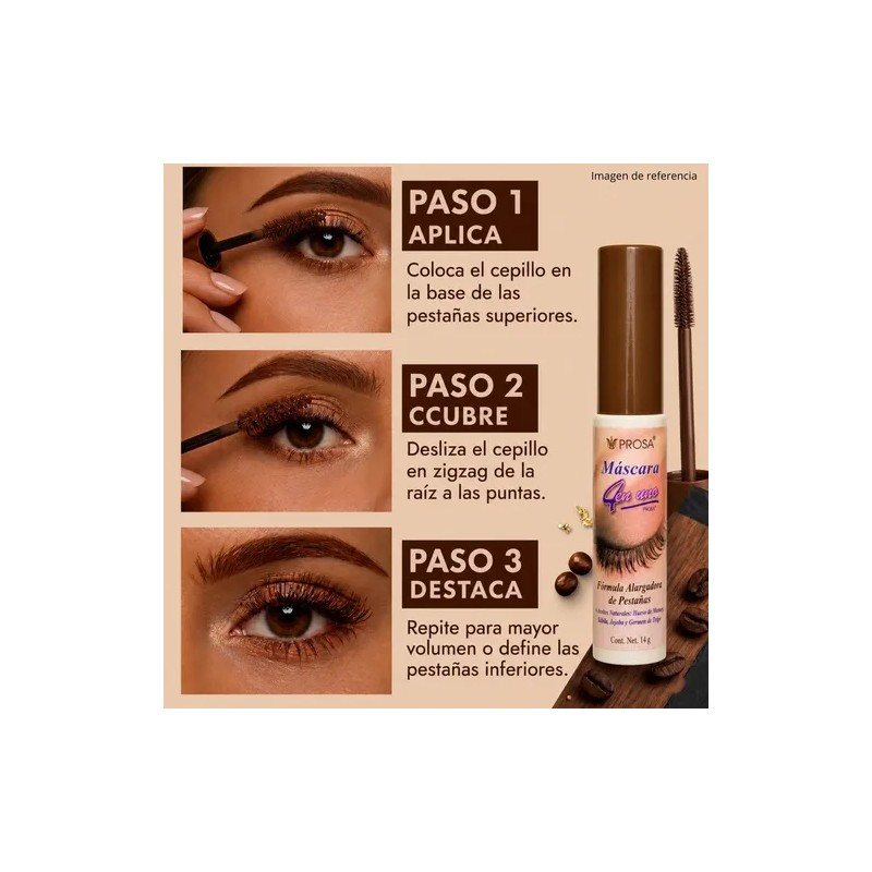 Mascara De Pestañas Prosa Y Delineador Café 4en1 Waterproof