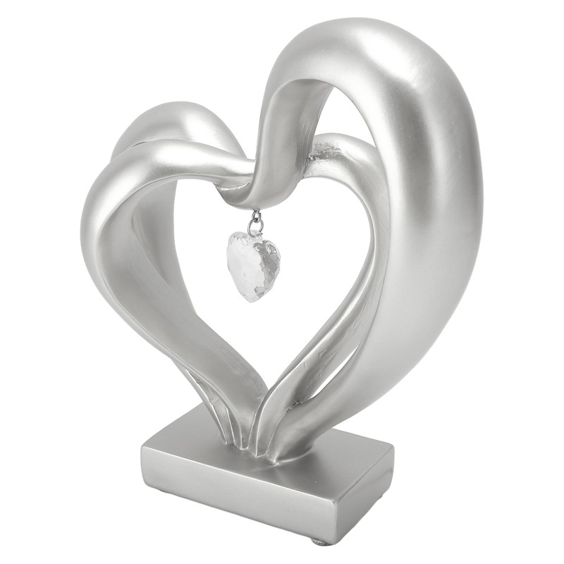 Double Heart Sculpture Resin Romantic Heart Statues Love Sculpture for