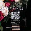 Letrero de boda de acrílico personalizable con código QR, soporte
