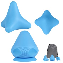 RYMALL Trigger Point Massager 3 Pieces, Pain-Free Pusher Set with Suction Cup & Bag for Muscle Pain and Tension, Osteopressure Squeezer Massager for Self-Massage (Blue)