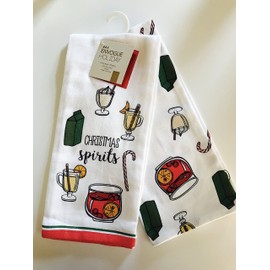 Christmas Spirits - Kitchen Towel Set of 2 - Cotton Towels by Envogue