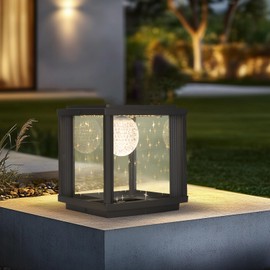 WENZIFI Solar Outdoor Post Lights Modern Solar Column Caps Lights IP65 Waterproof Pillar Lights Outdoor Square Fence Deck Cap Lights Outside Housing Solar Landscape Lights for Fence