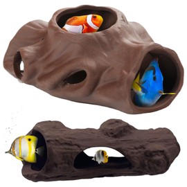 Sertay Pack of 2 Aquarium Decorative Ceramic, Ornaments, Ceramic Fish Tank, Fish Tank Accessories, Aquarium Decoration Cave, Shrimp Hideout, Suitable for Water Animals for Sleeping, Rest, Play