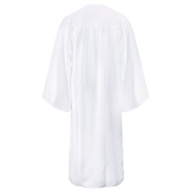 IvyRobes 3 Pcs Adults Matte Choir Robes for Church Baptism Judge Graduation Gown Confirmation Officiant Pastor Costume Small White 45