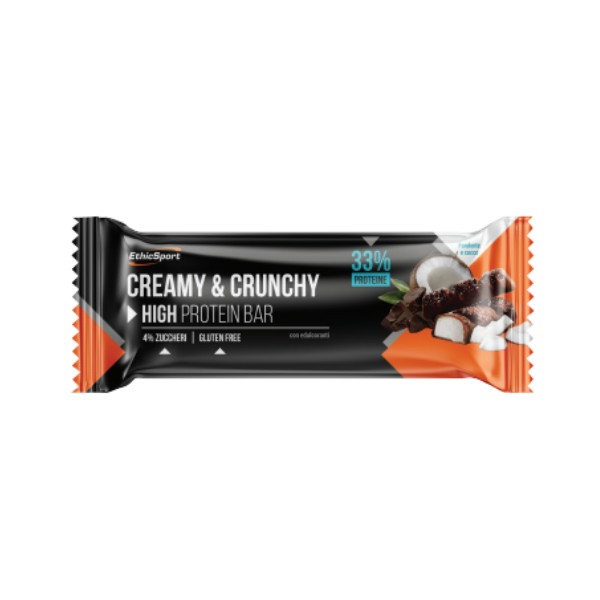 EthicSport Creamy & Crunchy High Protein Bar Dark Chocolate and Coconut 30 g