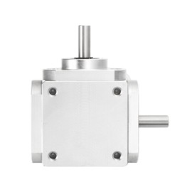 sourcing map Gear Box 90 Degree Right Angle Bevel Gearbox 1:1 Left Single Output Shaft 1 Module 20 Teeth Bevel Gear Aluminum Frame Simple Mechanical DIY Module 6mm Shaft,66x66x30mm(LxWxH)