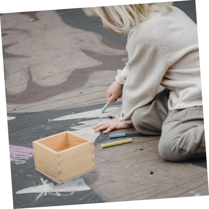 DOITOOL 4pcs Wooden Chalk Organizer Small No Lid Chalk Storage