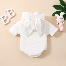 Easter Outfit for Baby Boys Girls Egg Romper Bodysuit Infant Toddler Sleeveless One-piece Jumpsuit Clothes (White, 3-6 Months)