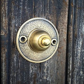 Antikas - Door Bell Door Clamp Brass Patinated - Doorbell Clamp Fittings