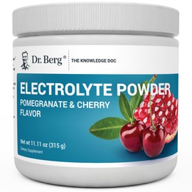 Dr. Berg Nutritionals Dr. Berg Zero Sugar Hydration Keto Electrolyte Powder - Enhanced w/ 1000 mg of Potassium & Real Pink Himalayan Salt (NOT Table Salt) - Pomegranate and Cherry Hydration Drink Supplement - 50 Servings