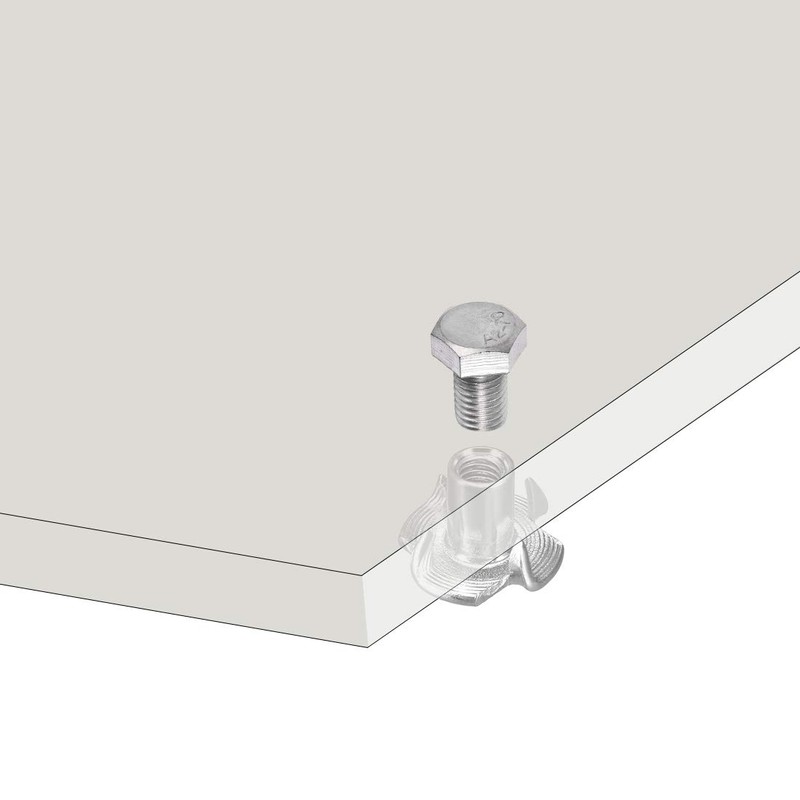 sourcing map M4 4 Pronged Tee Nut T-Nut for Table