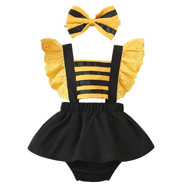 FANCYINN Baby Girl Halloween Little Bee Romper Fancy Party Costume