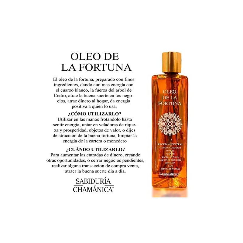 Oleo de la Fortuna Aceite Consagrado para atraer fortuna, buena