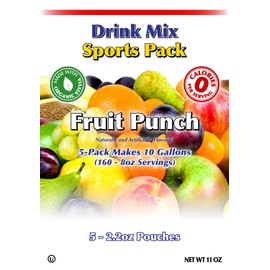 GramZero Fruit Punch Sugar Free Drink Mix Sports Pack, Great For Nutrition Club Loaded Teas, Zero Calorie, Stevia Sweetened