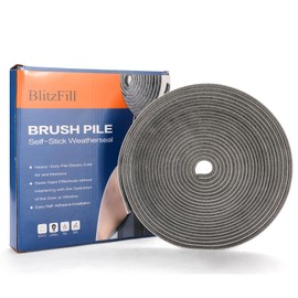 33FT Self Adhesive Brush Door Weather Stripping & Soundproofing Seal – High-Density Gap Blocker for Noise, Drafts & Dust – Easy Install, Durable Door Bottom & Window Insulation Strip（0.35"x 0.35"）