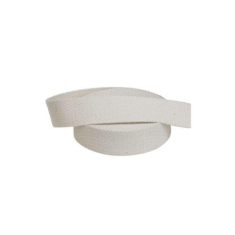 COTOWIN 1.25" Wide Thick Heavy Cotton Webbing，6 Yards (Natural White,