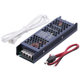 Slim 24V 300W Switching LED Power Supply LED Strip Driver Transform AC110V/220V to DC24V, with DC Male Connector and AC Cable Power Cord, Plug-and-Play (24V300W Power Supply)