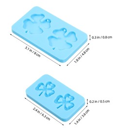DOITOOL 2pcs Earring Pendant Mold Flexible Dangle Molds for DIY Jewelry Craft Non Stick and Reusable Earring Making Kit with Jewelry Rack for