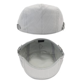KeepSa Cotton Newsboy Flat Cap Men's Gatsby Peaked Caps Summer Breathable Beret Cap Adjustable Vintage Ivy Irish Cap Cabbie Cap, # K98-Grey, 56-59