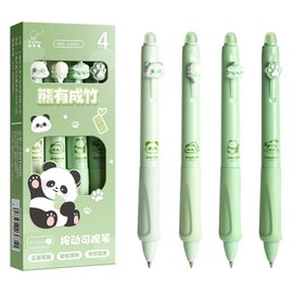 Yooamz Radierbarer Kugelschreiber, 4 Stück Erasable Pen Set, 0.5mm Tintenroller Radierbar, Gelschreiber Friction Stifte Radierstift für Bürobedarf Schulsachen Studenten, Schwarz