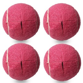 Pre-Cut Walker Tennis Ball Glides, 4 PCS Walker Glide Balls with 2 inch Precut Opening ,Heavy Duty Thickness Walkers Legs Universal Precut Glide Balls for Floor Protection (Pink)