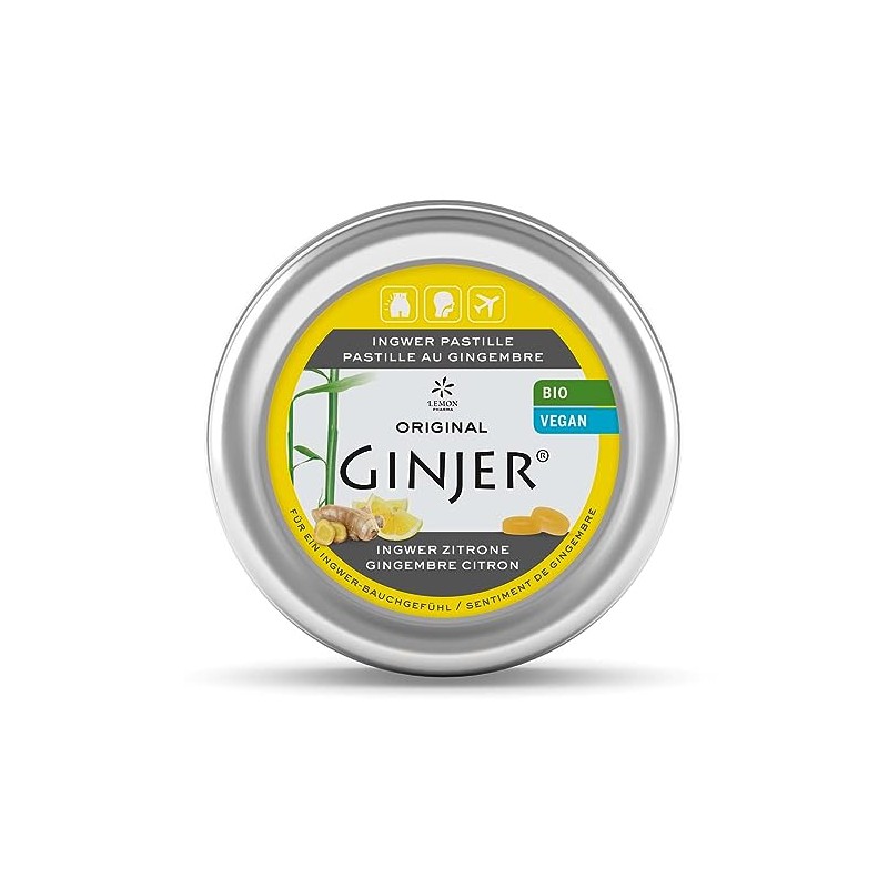 Original GINJER Lemon Pharma Organic Ginger Pastille