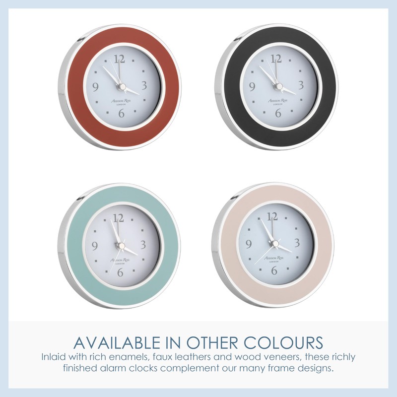 Addison Ross White and Gold Plated Silent Alarm Clock with