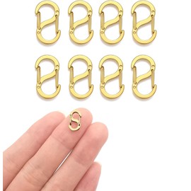 8pcs Double Opening Lobster Clasp, Shortener Necklace Closures, Stainless Steel Jewelry Making Clasps for Necklaces and Bracelets (X-Large, Gold)