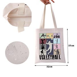 BAUNA Volleyball Tote Bag Volleyball Lover Player Gift Volleyball Coach Appreciation Gift Volleyball Mom Shoulder Bag (Volleyball Tote)