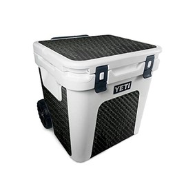 MightySkins Carbon Fiber Skin Compatible with Yeti Roadie 48 Wheeled Cooler - Red Pill | Protective, Durable Textured Carbon Fiber Finish | Easy to Apply, Remove, and Change Styles | Made in The USA