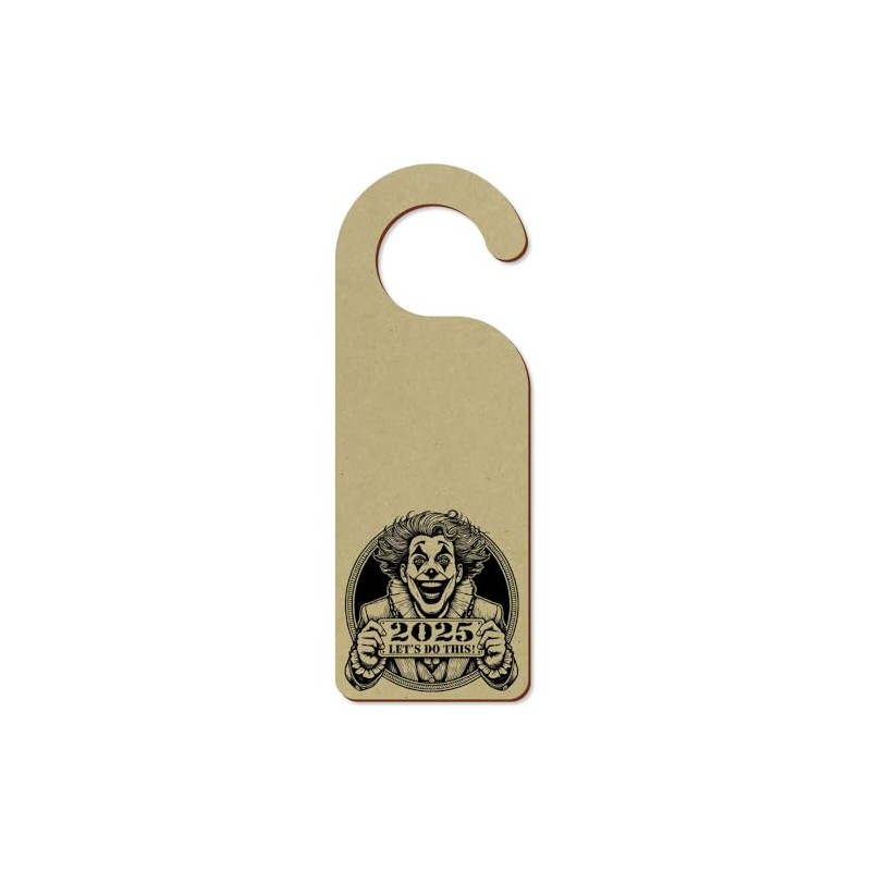 'Clown New Year 2025' 200mm x 72mm Door Hanger/Sign (DH00045442)