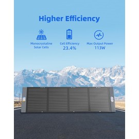 100W Portable Solar Panel for Power Generator, Foldable Solar Panel with Adjustable Kickstand, IP67 Waterproof Charger Kits for Outdoor Camping Hiking RV Trip