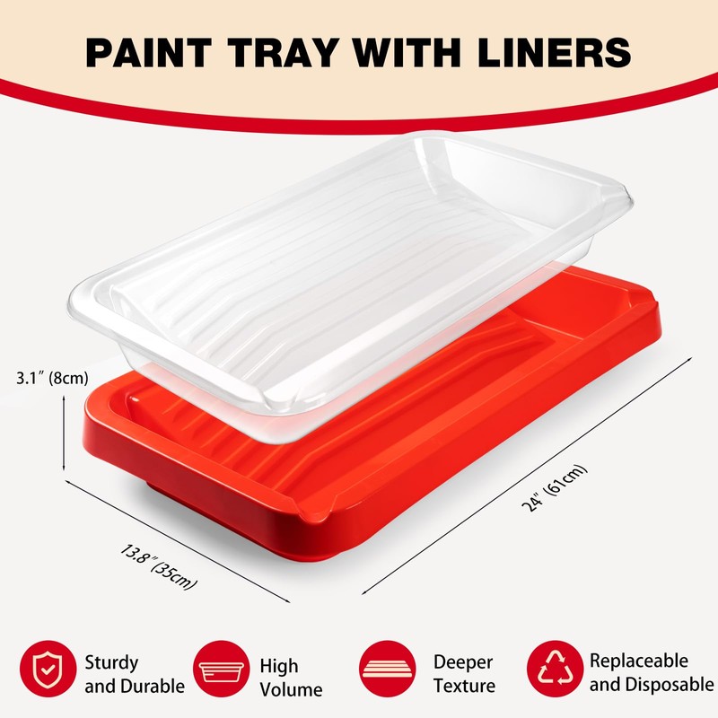 Mister Rui 18 Inch Paint Roller Kit with 4FT Extension
