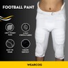 WEARCOG Deluxe Integrated Football Pants | White Adult 7 Padded