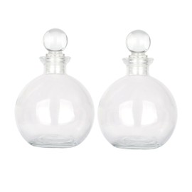 Magic Season Decorative Glass Bottles - 9 fl oz. Potion Bottles (2 Sets w/Glass Stoppers)