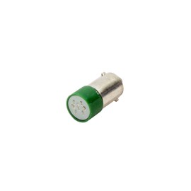 Alpinetech SMD 24V AC/DC LED Miniature Bayonet BA9s 9mm Base Replacement Bulb for Indicator Pilot Light (Pack of 2) (Green)