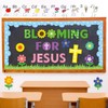 CY2SIDE 106pcs Blooming for Jesus Summer Flowers and Cross Cutouts