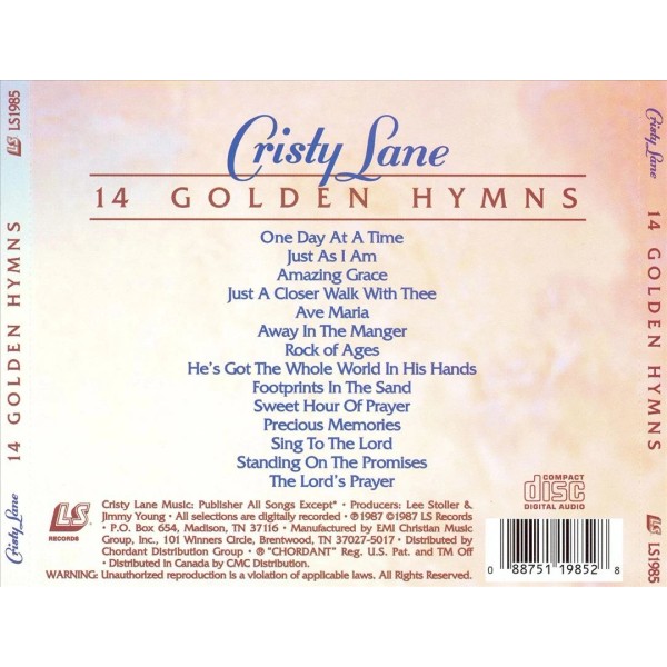 CRISTY LANE 14 GOLDEN HYMNS NEW CD