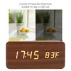 LED Table Clock Wood Look, Alarm Clock Digital Radio Clock,