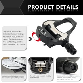 KOOTU KEO - Pedales de Bicicleta de Carretera universales de 9/16 Pulgadas, Pedales de Plataforma de Bicicleta, Pedales sin Clip, adecuados para Bicicleta de Carretera, Girar, MTB, Bicicleta Interior