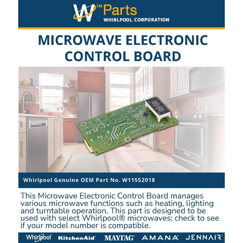Whirlpool W11552018 OEM Microwave Electronic Control Board
