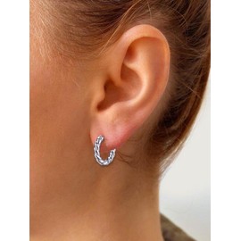 JAHAMIA 3 Pairs Silver Hoop Earrings for Women, 925 Sterling Silver Huggie Earrings, Earrings Hoops Hypoallergenic Sleepers Cartilage Earrings Set for Multiple Piercing 10mm