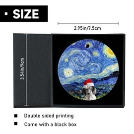 Animals Christmas Ornaments 2024-Cute English Setter Dog Ceramics Ornaments Christmas Tree Hanging Round 3" Xmas Ornament with Gift Box